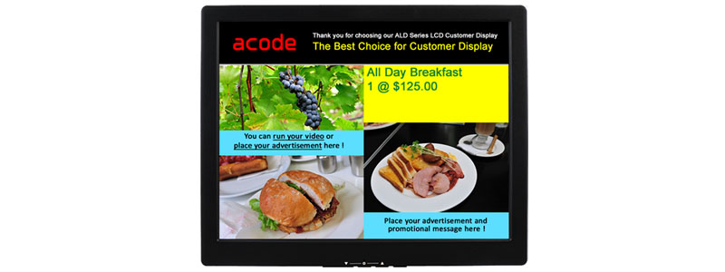 Acode ALD-MP Multimedia LCD Customer Display