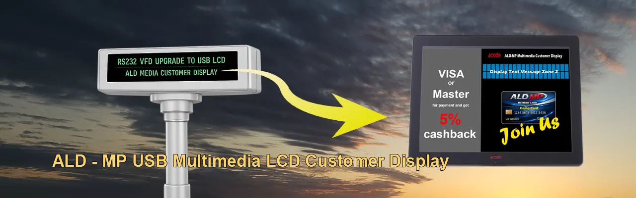 ALD-MP USB multimedia LCD Customer Display