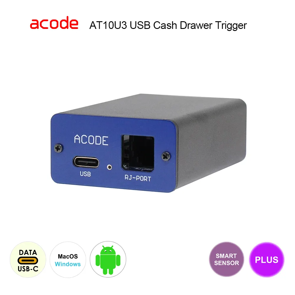 AT10U3 USB Code-Triggered Cash Drawer Trigger with Smart-Sensor